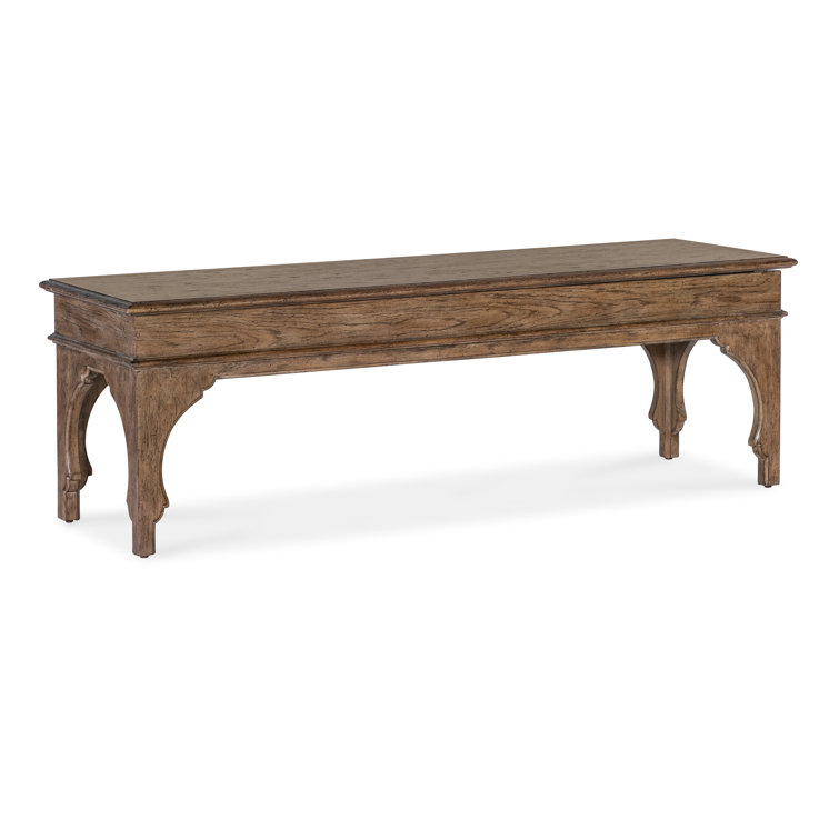 Rustic Brown Oak Veneer Bedroom Bench