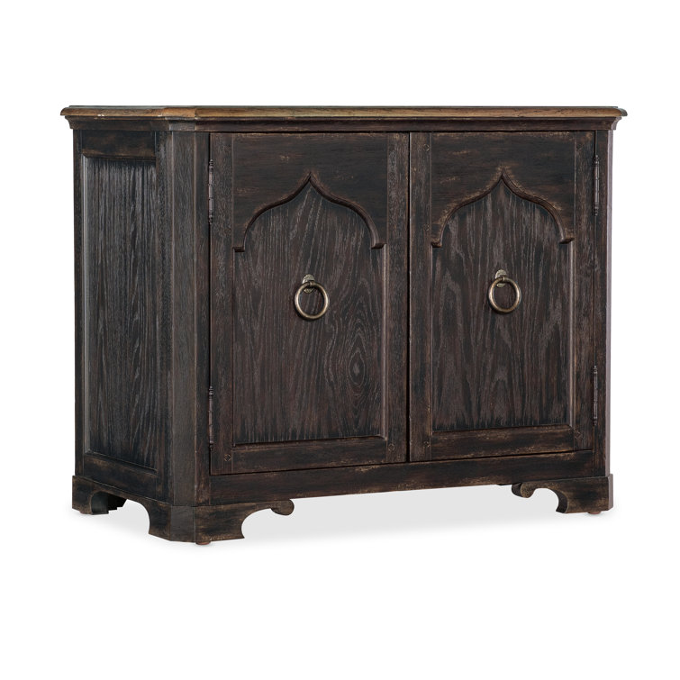 Rustic Black and Brown Oak Veneer Nightstand with 2 Drawers