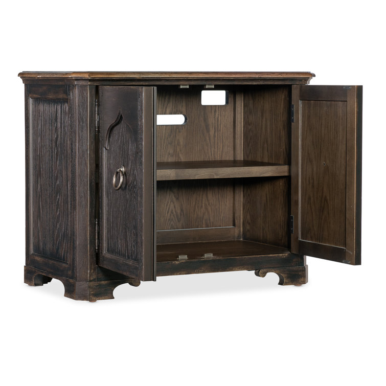 Rustic Black and Brown Oak Veneer Nightstand with 2 Drawers