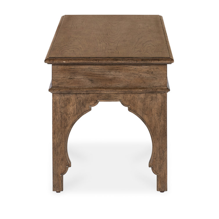 Rustic Brown Oak Veneer Bedroom Bench