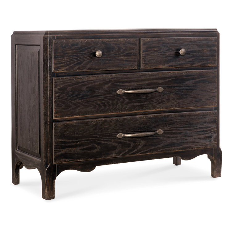Rustic Black Oak 4-Drawer Soft Close Nightstand
