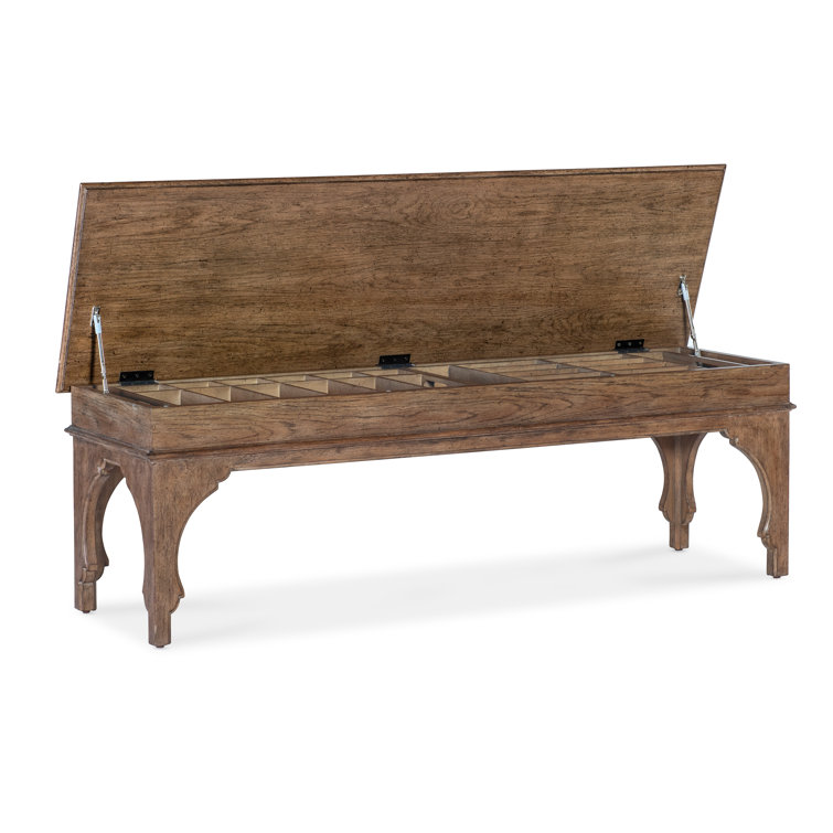 Rustic Brown Oak Veneer Bedroom Bench