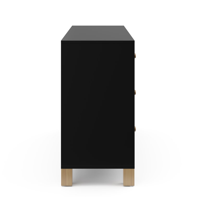 Black and Driftwood 6-Drawer Nursery Dresser