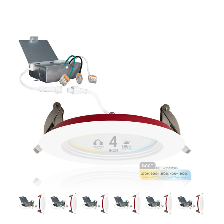 4 Inch White Aluminum LED Recessed Light with Baffle Trim