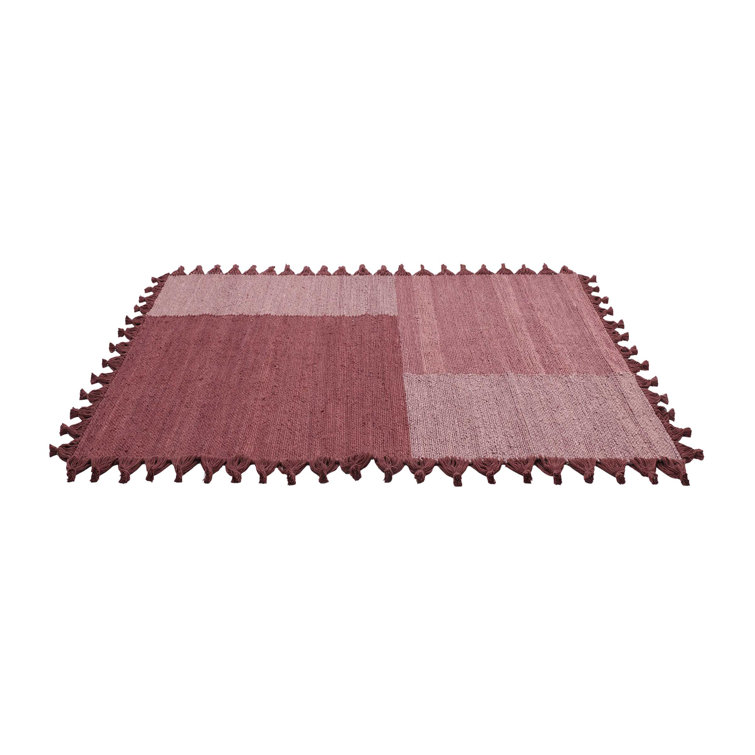 Handmade Red Jute Rectangular Runner Rug 30'' x 84''
