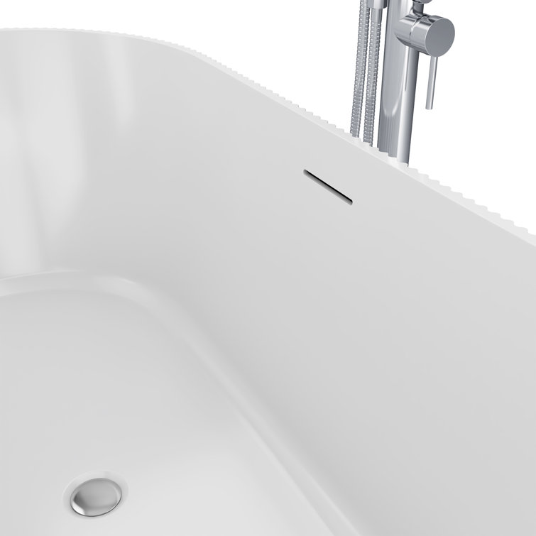 Charisma 59'' White Ribbed Acrylic Freestanding Bathtub