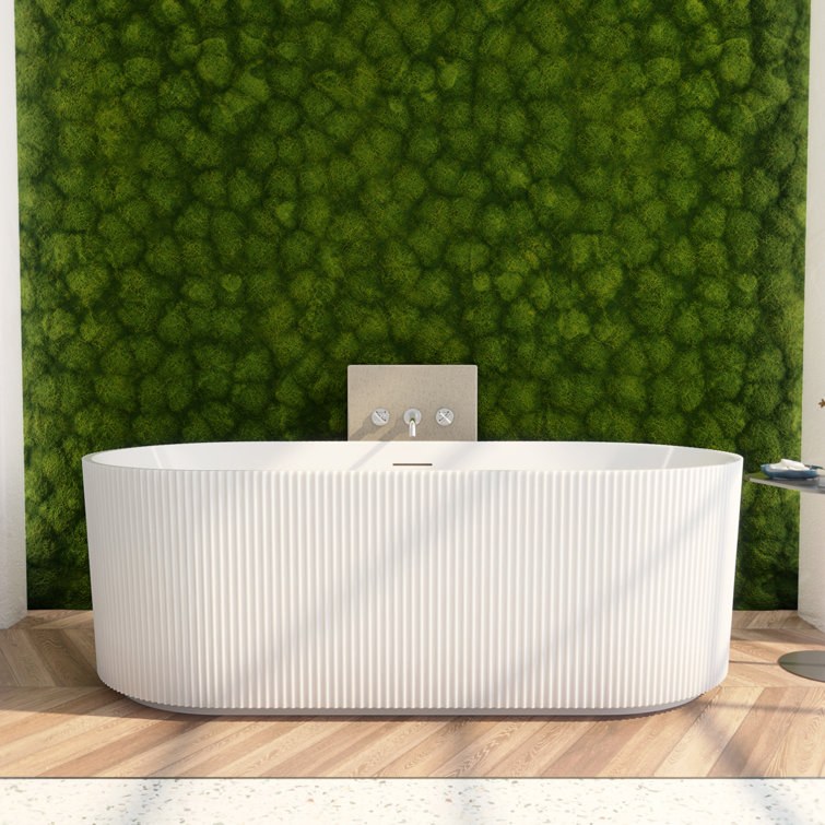 Charisma 67" White Acrylic Freestanding Double Slipper Bathtub