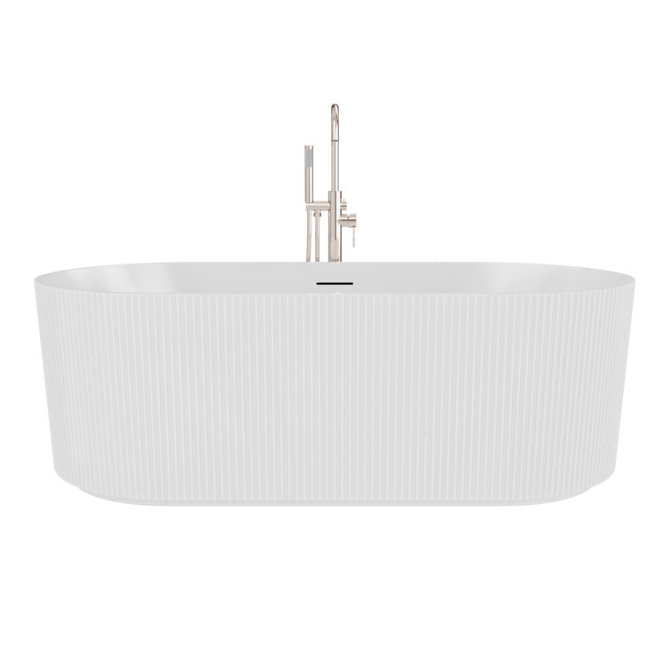 Charisma 67" White Acrylic Freestanding Double Slipper Bathtub