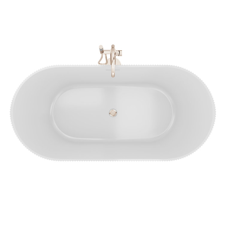 Charisma 67" White Acrylic Freestanding Double Slipper Bathtub
