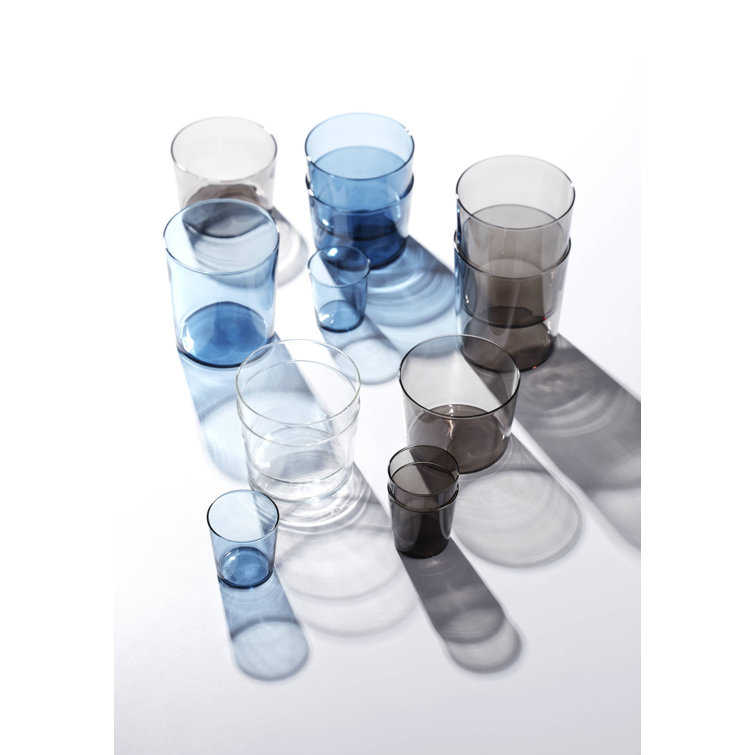 Clear Stackable Short Drinking Glasses, Set of 6