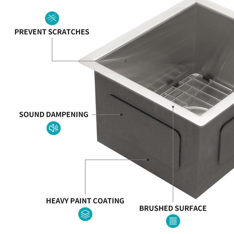 15'' Stainless Steel Undermount Single Bowl Kitchen Sink