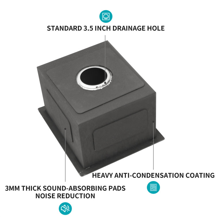 15'' Stainless Steel Undermount Single Bowl Kitchen Sink