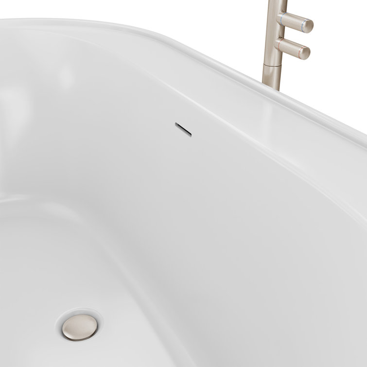 Essence 60-Inch White Acrylic Freestanding Soaking Bathtub