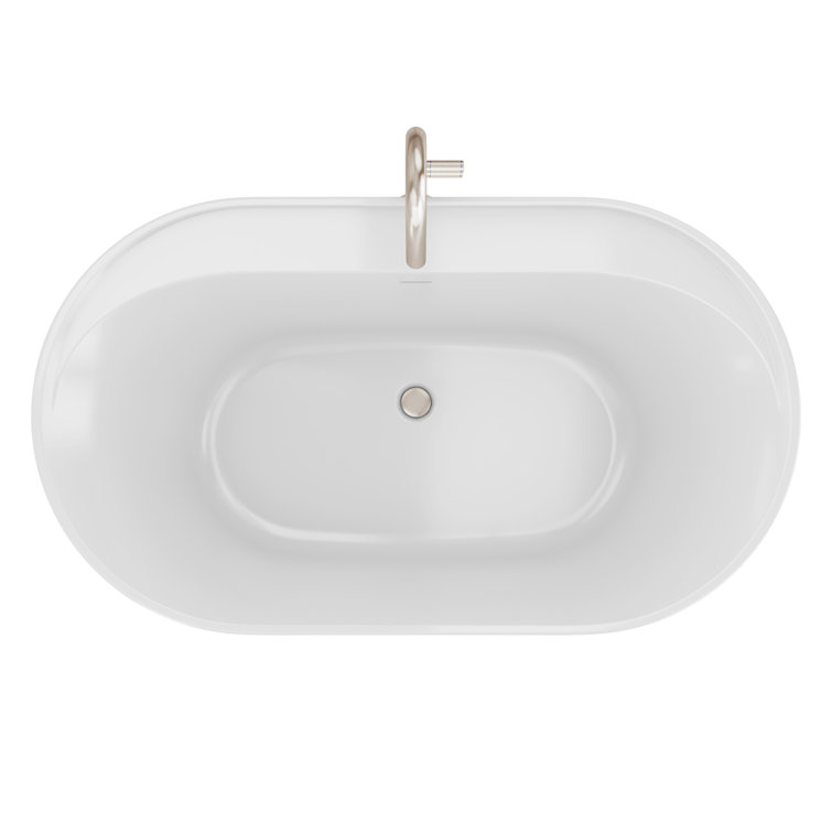 Essence 60-Inch White Acrylic Freestanding Soaking Bathtub