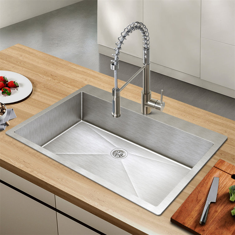 33'' Stainless Steel Drop-In Single Bowl Kitchen Sink