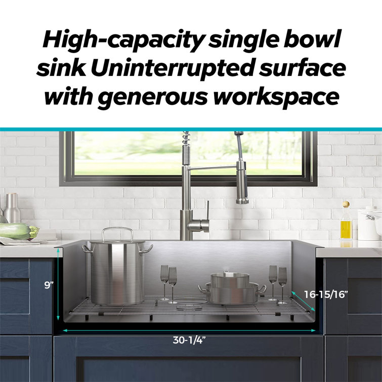33'' Stainless Steel Drop-In Single Bowl Kitchen Sink