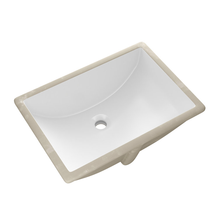 Denbigh 21'' White Ceramic Rectangular Undermount Sink