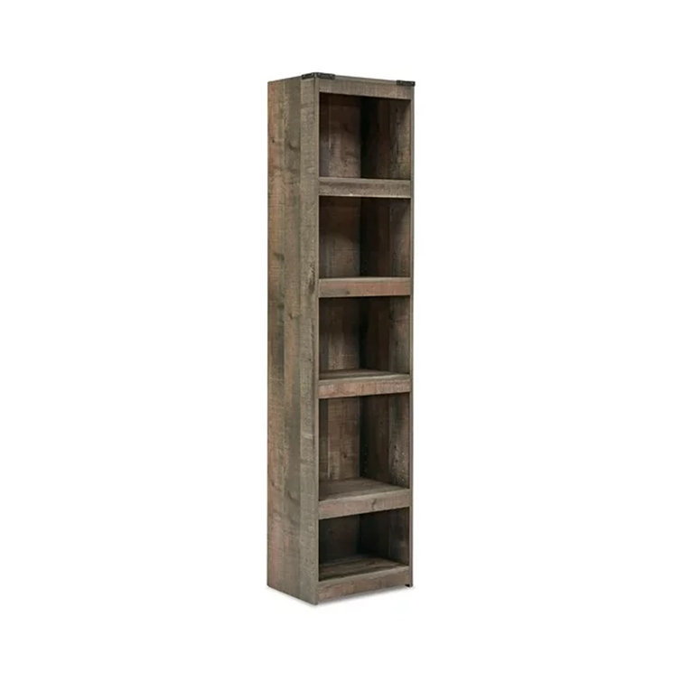 Rustic Brown Adjustable Cube Bookcase with Shelves