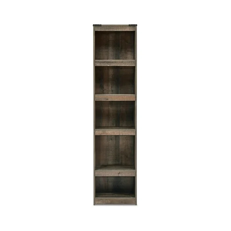 Rustic Brown Adjustable Cube Bookcase with Shelves