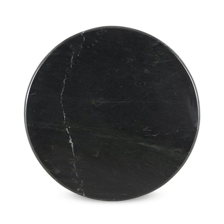 Kenneth 38'' Black Marble Round Pedestal Dining Table