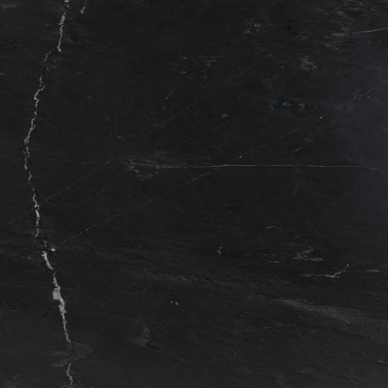 Kenneth 38'' Black Marble Round Pedestal Dining Table