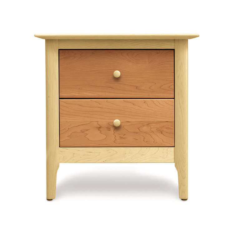 Sarah 24" Smoke Cherry Solid Wood 2-Drawer Nightstand