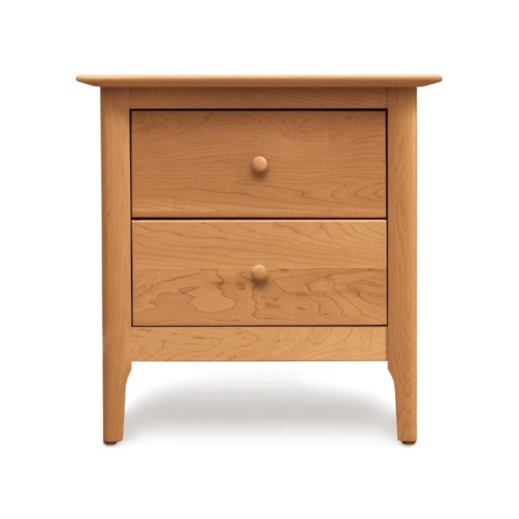 Sarah 24" Smoke Cherry Solid Wood 2-Drawer Nightstand