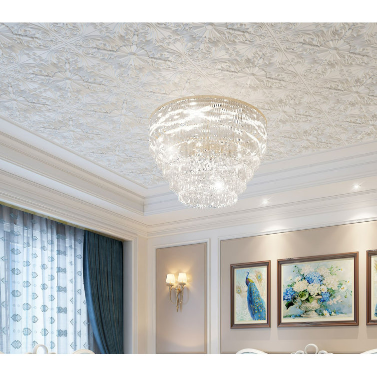 24'' x 24'' White PVC Decorative Ceiling Tile