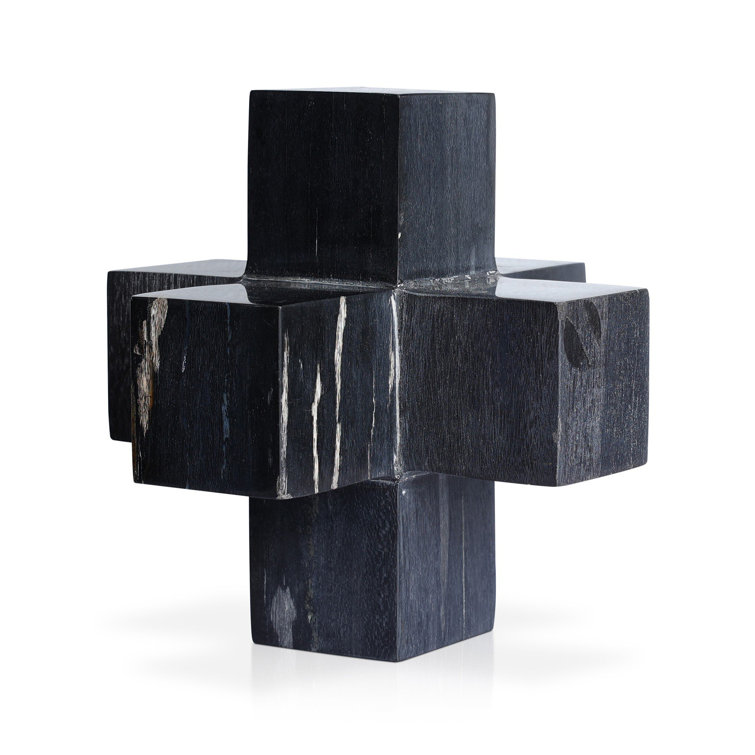 Dark Petrified Wood Jack Sculptural Figurine