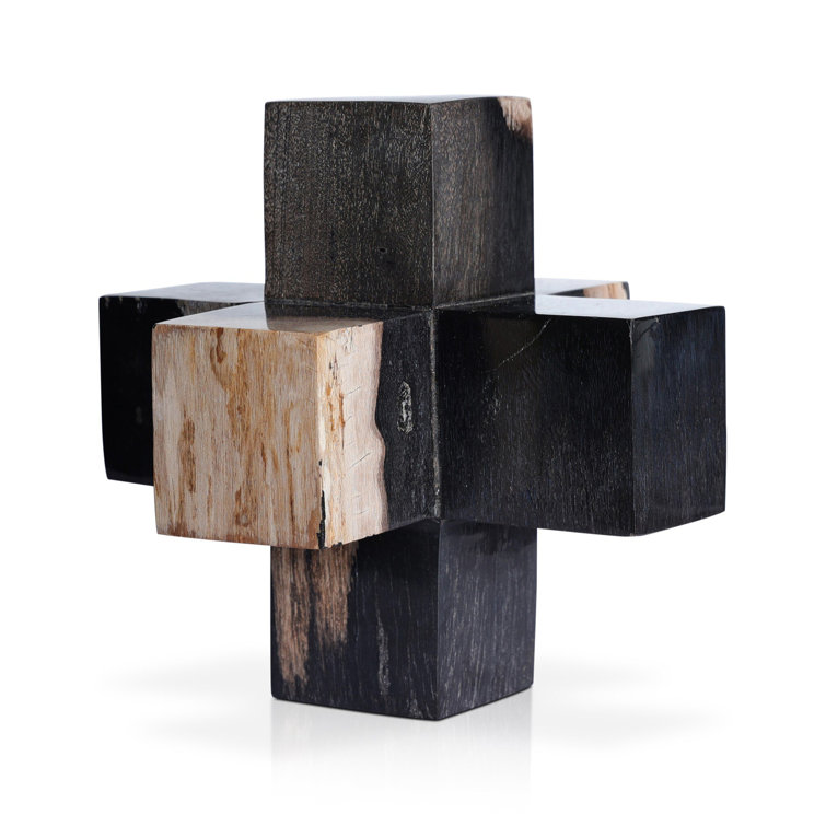 Dark Petrified Wood Jack Sculptural Figurine