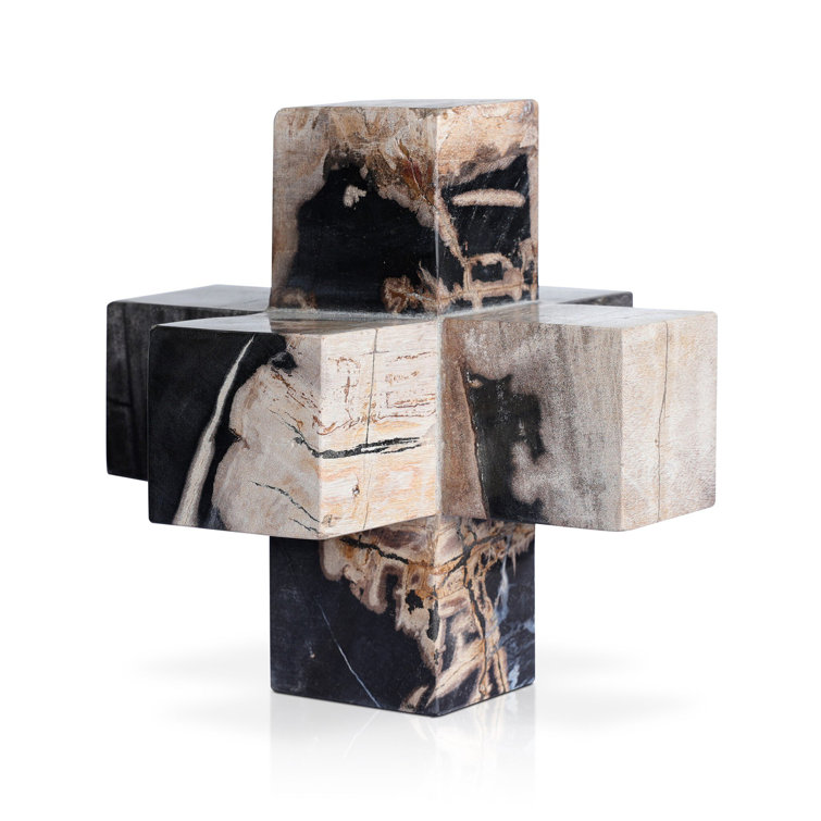 Dark Petrified Wood Jack Sculptural Figurine