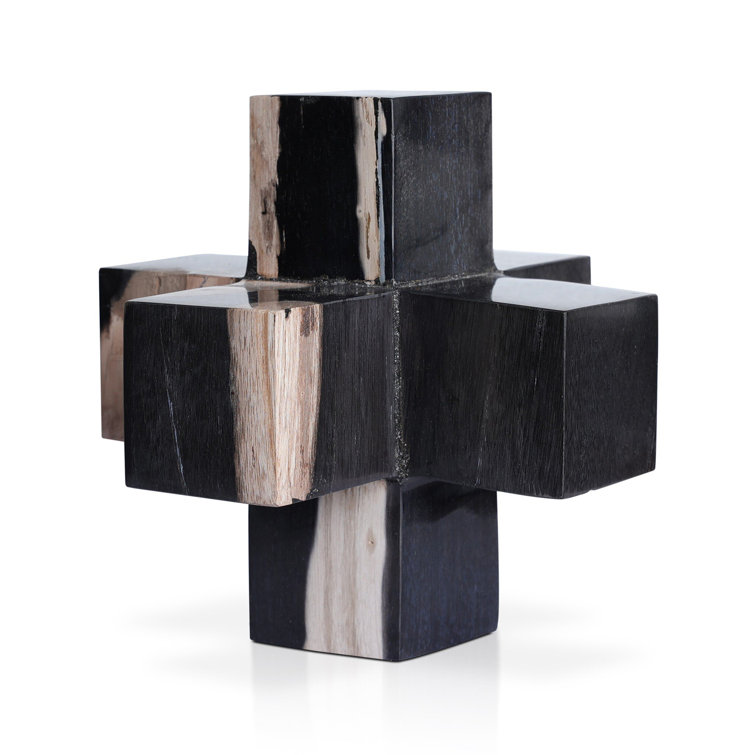 Dark Petrified Wood Jack Sculptural Figurine