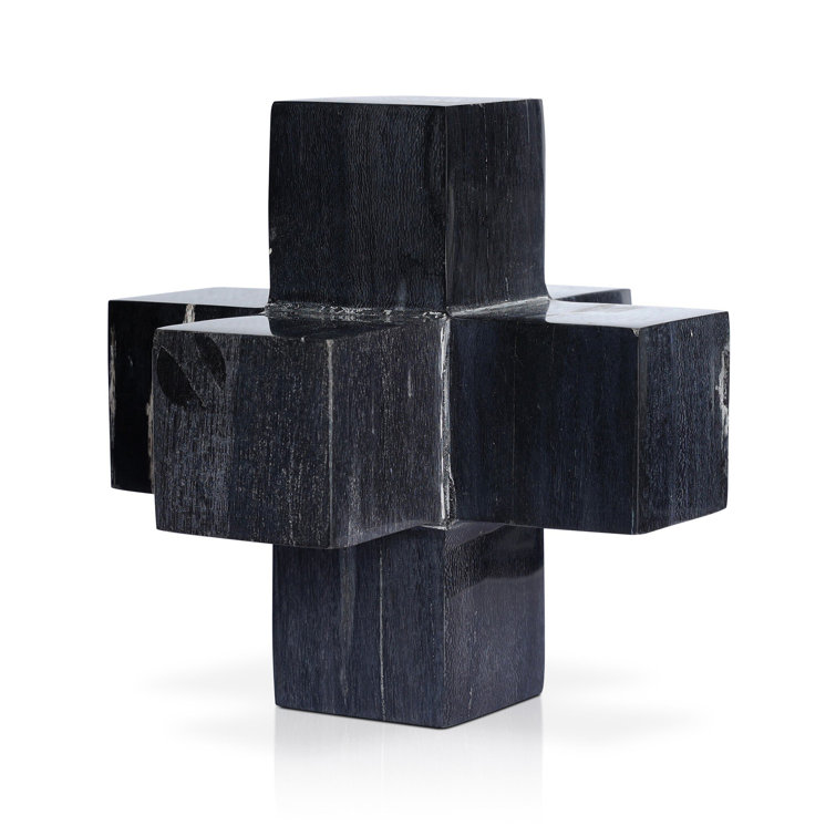 Dark Petrified Wood Jack Sculptural Figurine