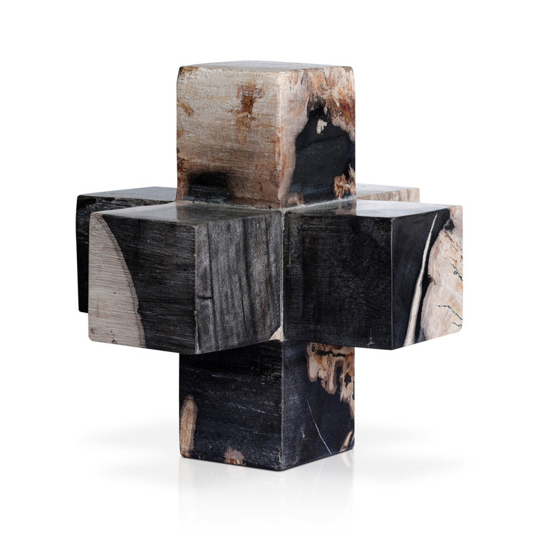 Dark Petrified Wood Jack Sculptural Figurine