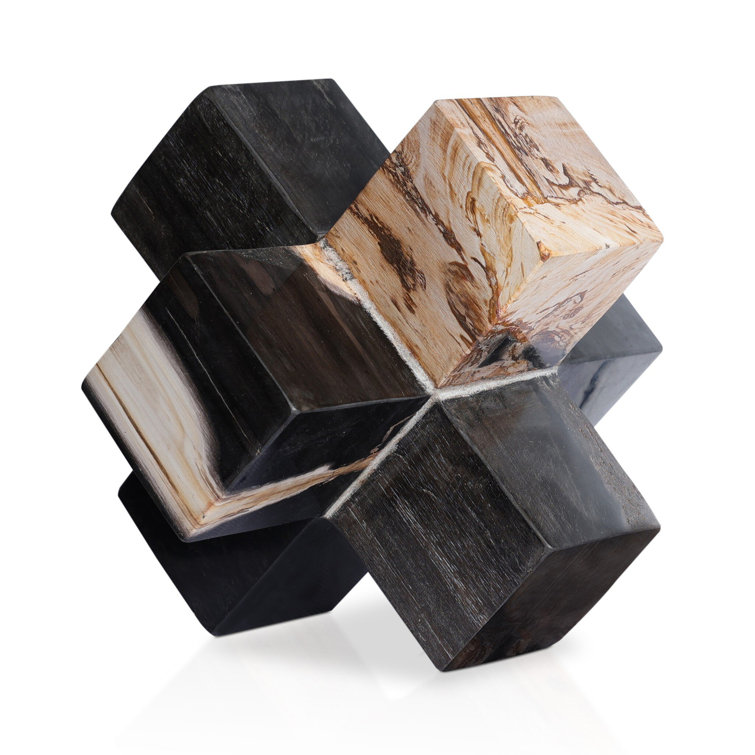 Dark Petrified Wood Jack Sculptural Figurine