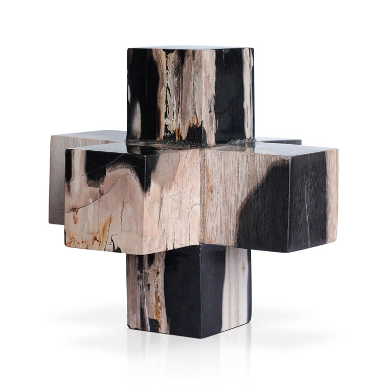 Dark Petrified Wood Jack Sculptural Figurine