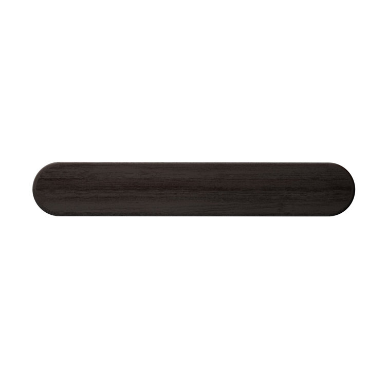 Ebony Oak Wide Geometric Bookcase with Cylindrical Pillars