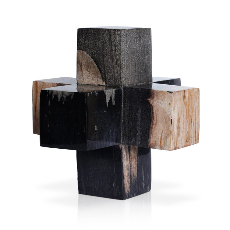 Dark Petrified Wood Jack Sculptural Figurine