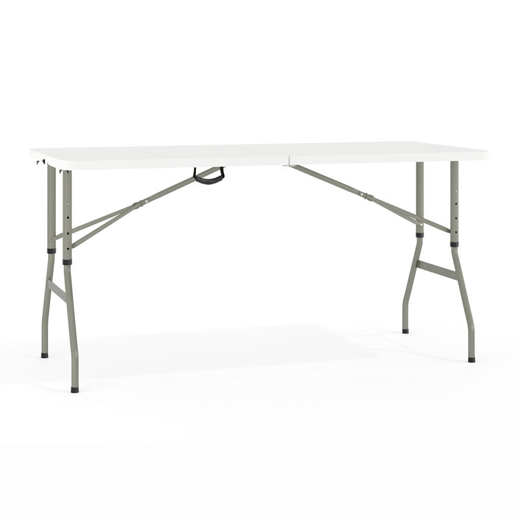Modern 60'' Gray Metal Frame Rectangular Folding Patio Table