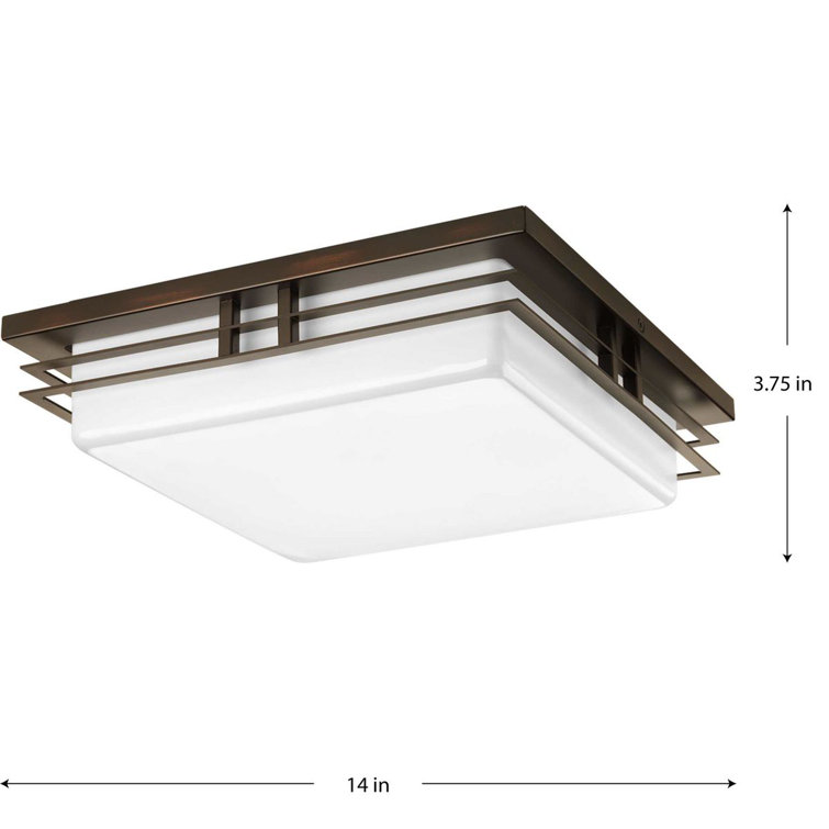 Antique Bronze 14'' LED Flush Mount Light with Acrylic Shade