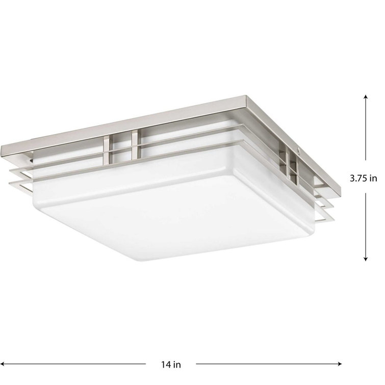 Helm Brushed Nickel 14" LED Flush Mount Light with Acrylic Diffuser