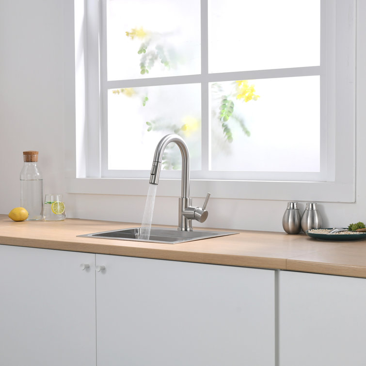 Brushed Nickel Single Handle Pull Down Kitchen Faucet