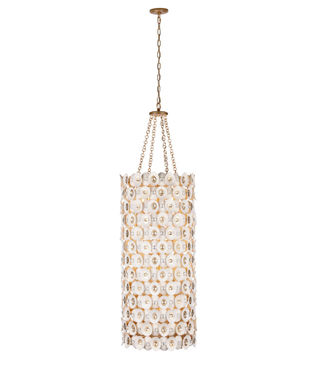Fawn Gold Coconut Shell 12-Light Pendant Chandelier