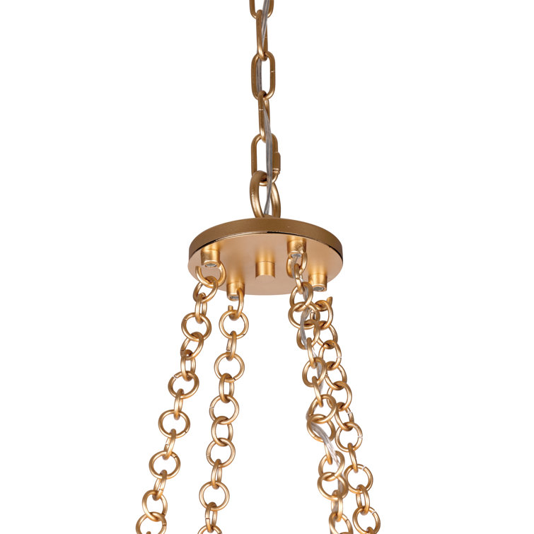 Fawn Gold Coconut Shell 12-Light Pendant Chandelier