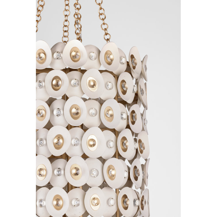 Fawn Gold Coconut Shell 12-Light Pendant Chandelier