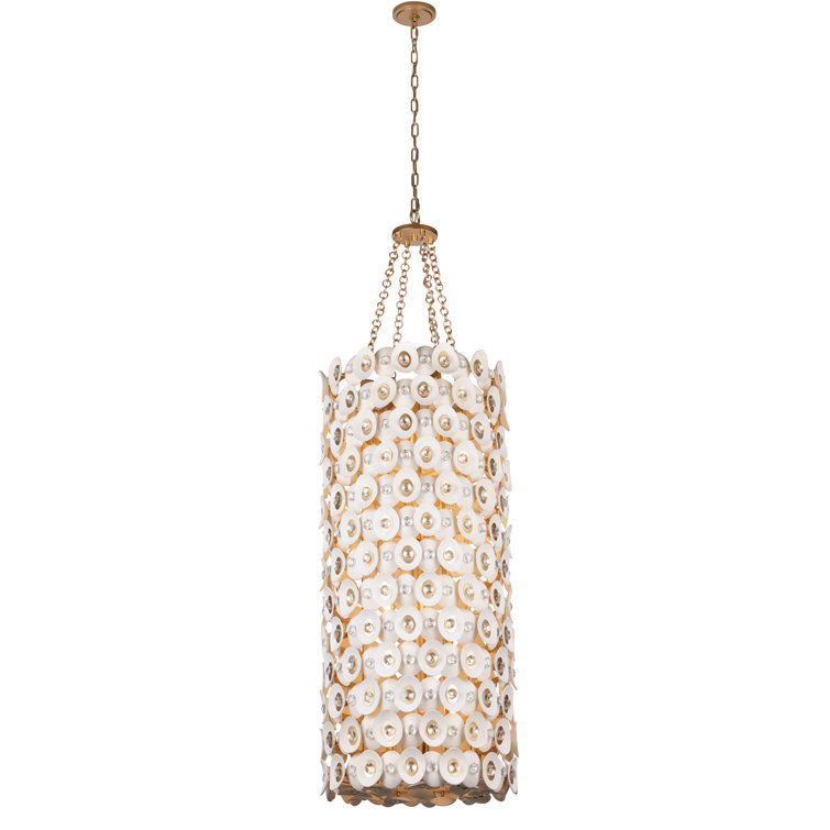 Fawn Gold Coconut Shell 12-Light Pendant Chandelier