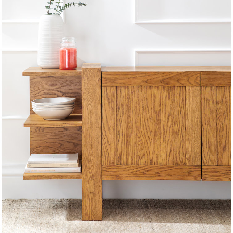 Santo 72'' Solid Oak Sideboard with Shelves