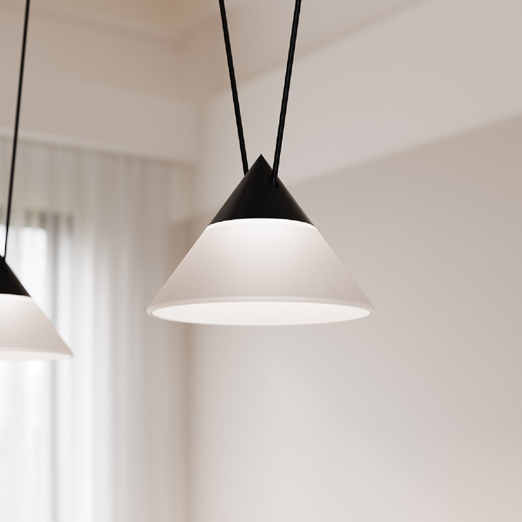 Black Glass LED Island Pendant Light Fixture