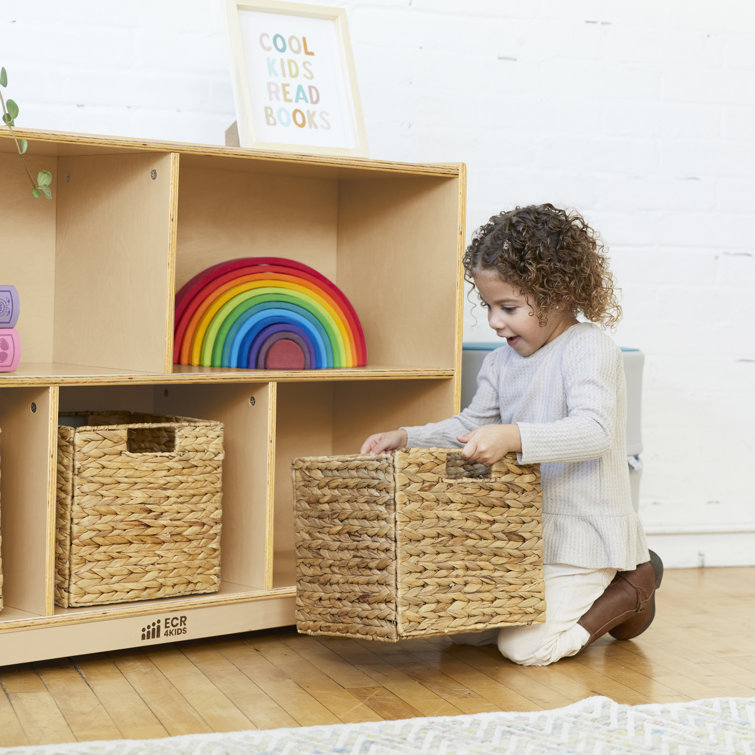 Birch Harmony 5-Compartment Mobile Storage Cabinet in Natural Finish