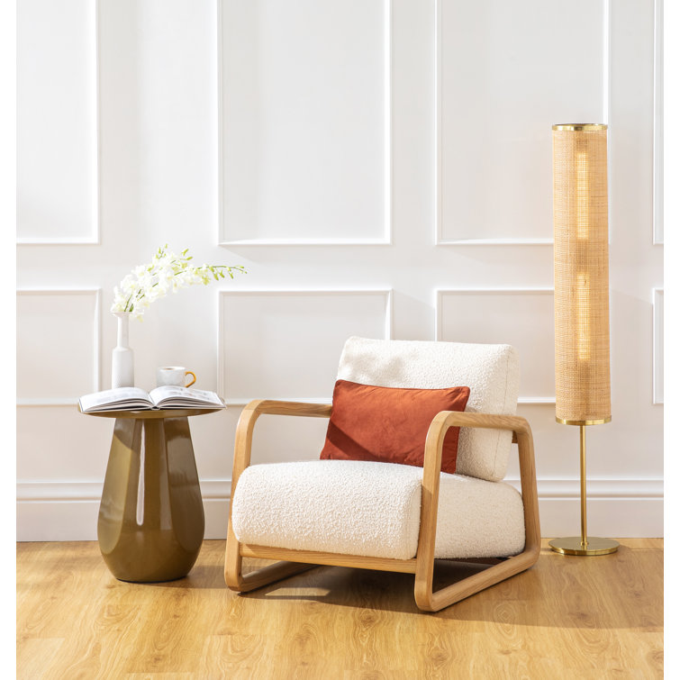 Olive Round Glass Fiber Pedestal End Table